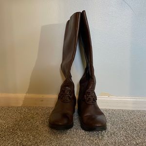 Lightly used Tory Burch shin high boots.